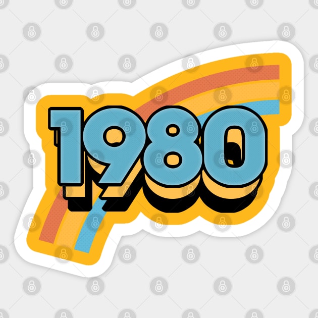 1980 //// Retro Birthday Design Sticker by DankFutura